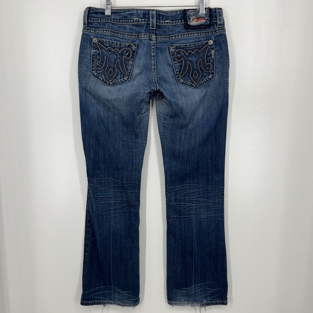 MEK Denim Easton Womens 30x32 Medium Wash Embroidered Bootcut Jeans Stretch
